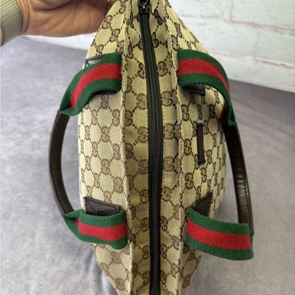 Gucci Sherry Line Monogram Gg Canvas Web Tote - Picture 9 of 14